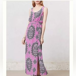 MAEVE ANTHROPOLOGIE ANNAS SILK MAXI DRESS SZ MEDIUM